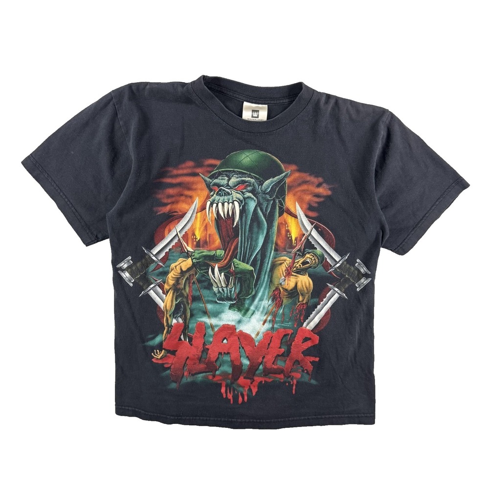 Vintage Winterland Slayer Shirt Mens Small Black Demon Band Graphic Tee